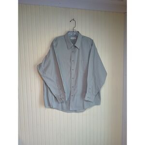 Pierre Cardin  Gray Long Sleeve Button Up Shirt Mens XL
